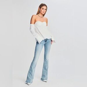 SER.O.YA Retrofete RANDI OFF THE SHOULDER white TOP small $295